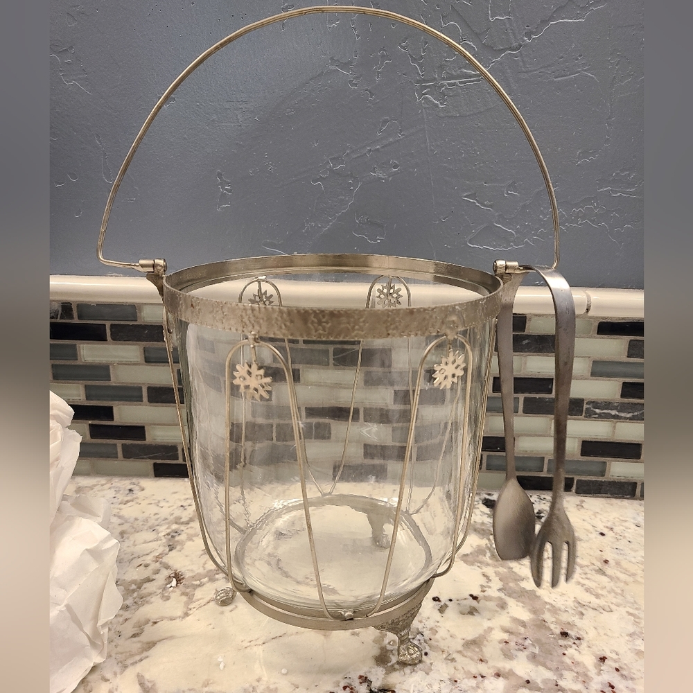 Christmas Glass Ice Bucket